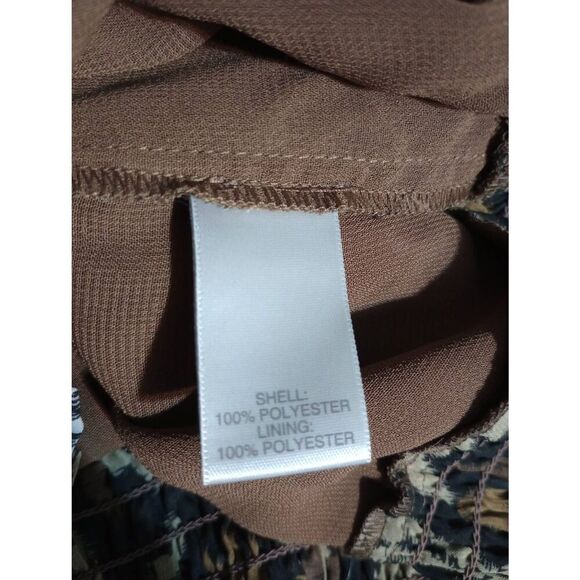 Ruffled Sleeveless Top Brown Aztec Print Blouse Sleeveless Casual Tank - Picture 6 of 7